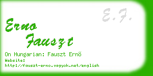 erno fauszt business card