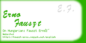 erno fauszt business card